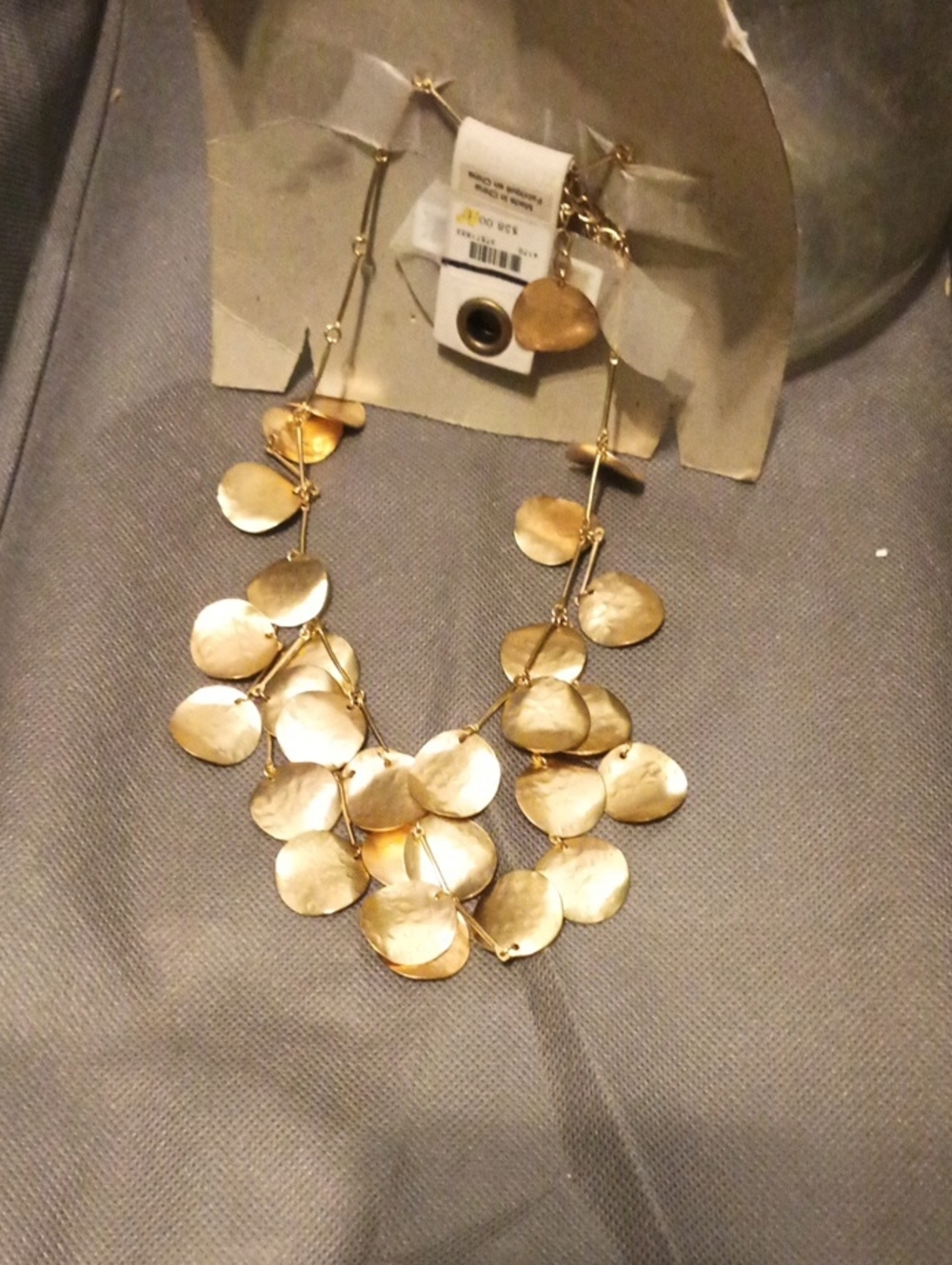Chico's Layered Gold Disc Necklace